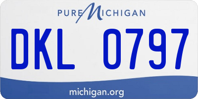 MI license plate DKL0797