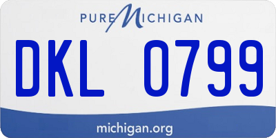 MI license plate DKL0799
