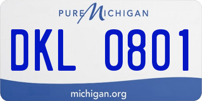 MI license plate DKL0801
