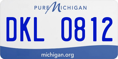 MI license plate DKL0812