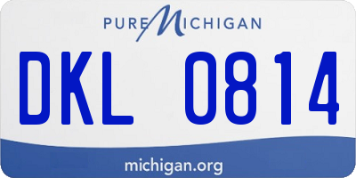 MI license plate DKL0814