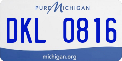 MI license plate DKL0816