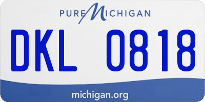MI license plate DKL0818