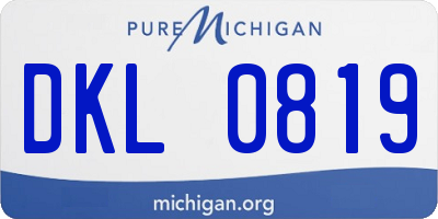 MI license plate DKL0819