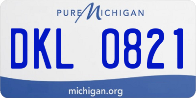 MI license plate DKL0821
