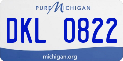 MI license plate DKL0822