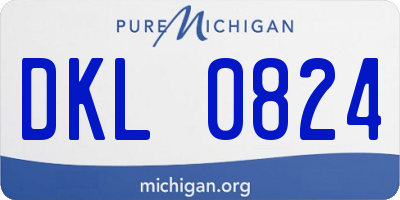 MI license plate DKL0824