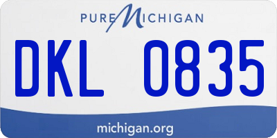 MI license plate DKL0835