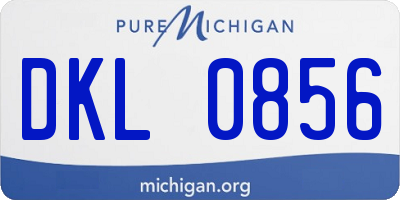 MI license plate DKL0856