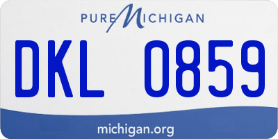 MI license plate DKL0859