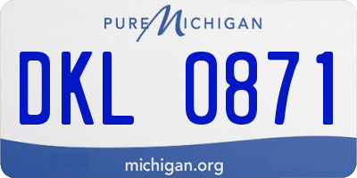 MI license plate DKL0871