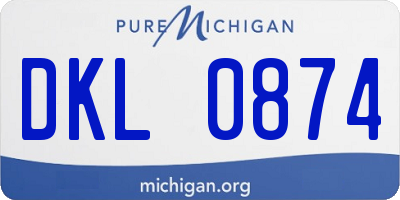 MI license plate DKL0874
