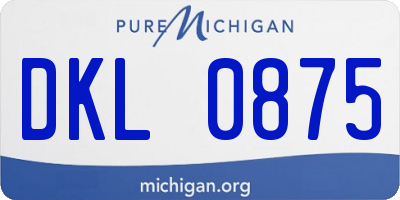 MI license plate DKL0875