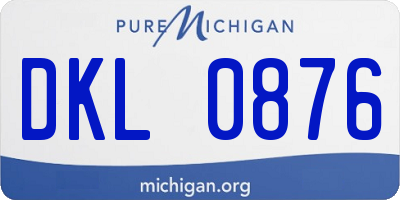 MI license plate DKL0876