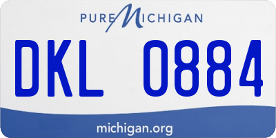 MI license plate DKL0884