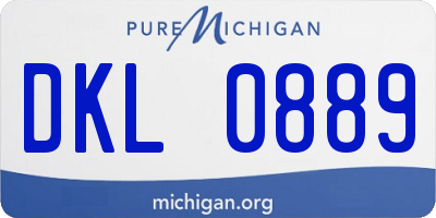 MI license plate DKL0889