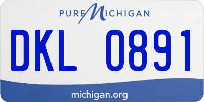 MI license plate DKL0891
