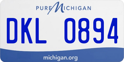 MI license plate DKL0894