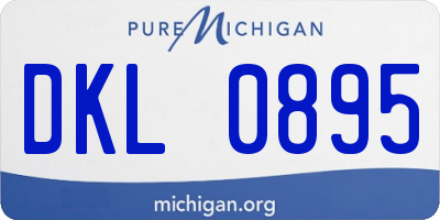 MI license plate DKL0895