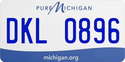 MI license plate DKL0896