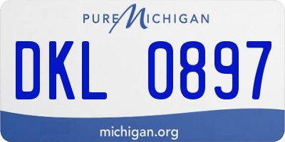 MI license plate DKL0897