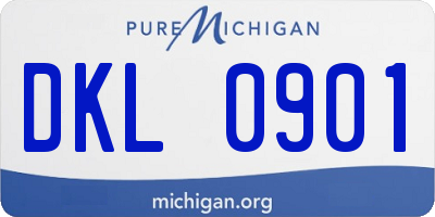 MI license plate DKL0901
