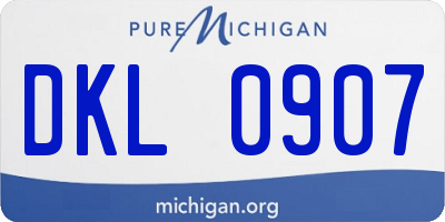 MI license plate DKL0907