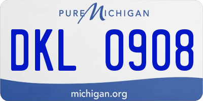MI license plate DKL0908