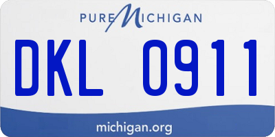 MI license plate DKL0911