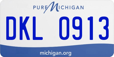 MI license plate DKL0913