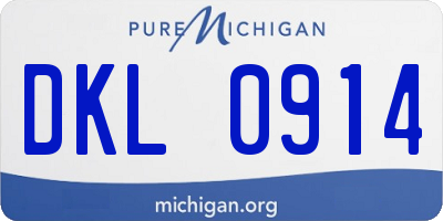 MI license plate DKL0914