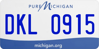 MI license plate DKL0915