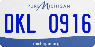 MI license plate DKL0916