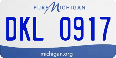 MI license plate DKL0917
