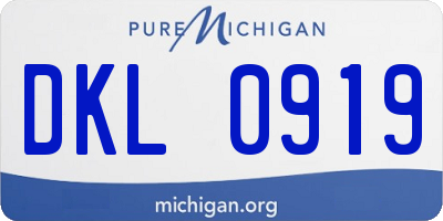 MI license plate DKL0919