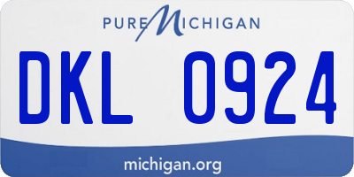 MI license plate DKL0924