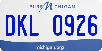 MI license plate DKL0926
