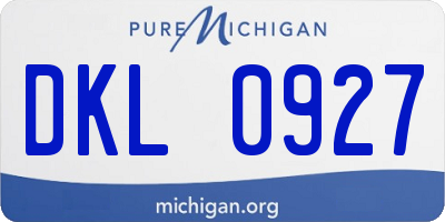 MI license plate DKL0927
