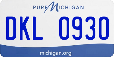 MI license plate DKL0930