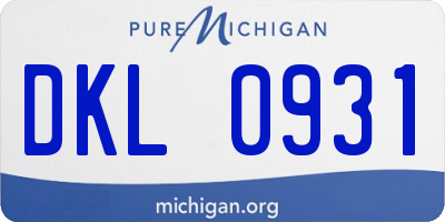 MI license plate DKL0931