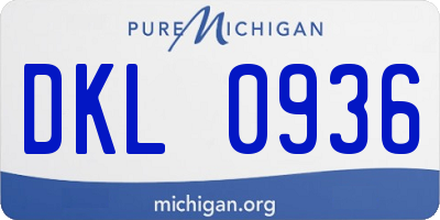 MI license plate DKL0936