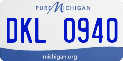 MI license plate DKL0940