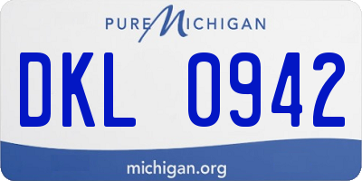 MI license plate DKL0942