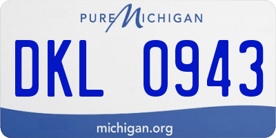 MI license plate DKL0943