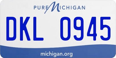 MI license plate DKL0945