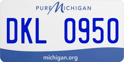 MI license plate DKL0950