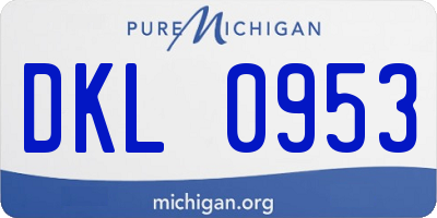 MI license plate DKL0953