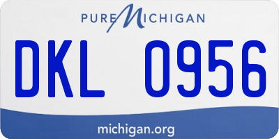 MI license plate DKL0956