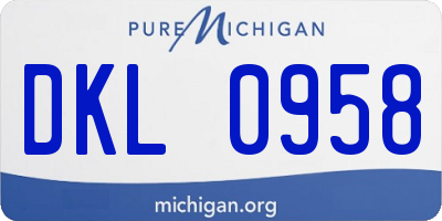 MI license plate DKL0958