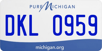 MI license plate DKL0959